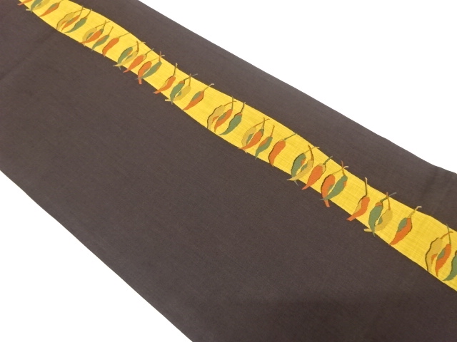 JAPANESE FUKURO OBI / WOVEN CAPSICUM